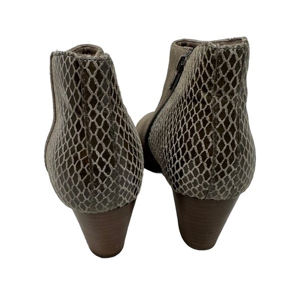 Vionic By Orthaheel Upright Bromley Ankle Leather Bootie Size 8 Gray Suede Snake - Picture 4 of 8